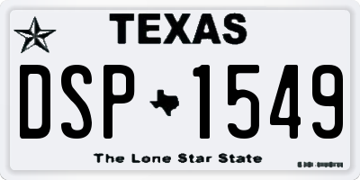 TX license plate DSP1549