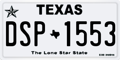TX license plate DSP1553
