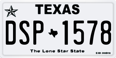 TX license plate DSP1578