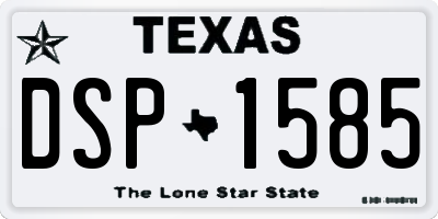 TX license plate DSP1585