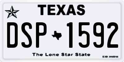TX license plate DSP1592