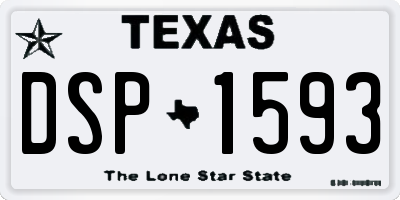 TX license plate DSP1593
