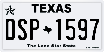 TX license plate DSP1597