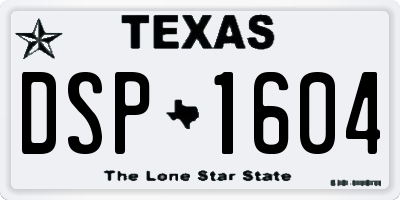 TX license plate DSP1604