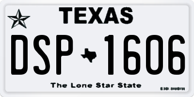 TX license plate DSP1606