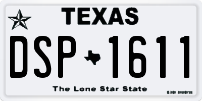 TX license plate DSP1611
