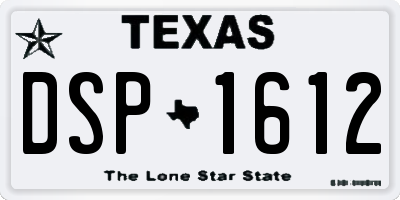 TX license plate DSP1612
