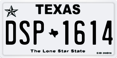 TX license plate DSP1614