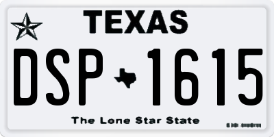 TX license plate DSP1615