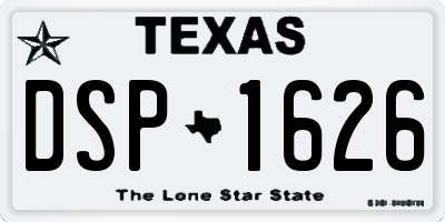 TX license plate DSP1626