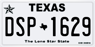 TX license plate DSP1629