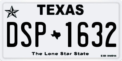 TX license plate DSP1632