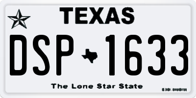 TX license plate DSP1633