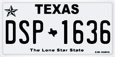 TX license plate DSP1636