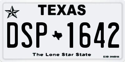 TX license plate DSP1642