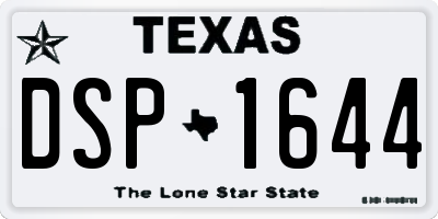 TX license plate DSP1644