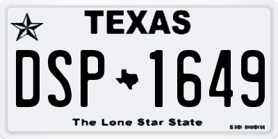 TX license plate DSP1649
