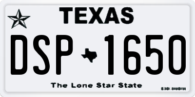 TX license plate DSP1650