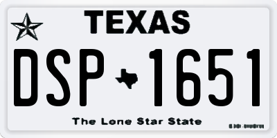 TX license plate DSP1651
