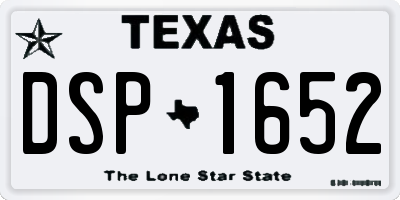 TX license plate DSP1652