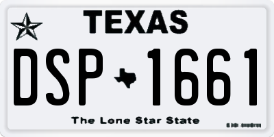 TX license plate DSP1661