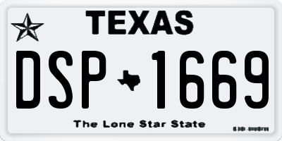 TX license plate DSP1669
