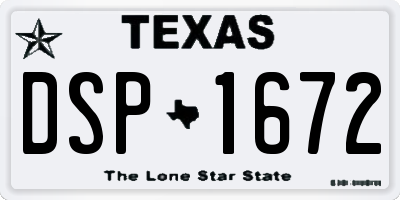TX license plate DSP1672