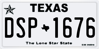 TX license plate DSP1676