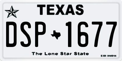 TX license plate DSP1677