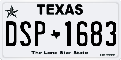 TX license plate DSP1683