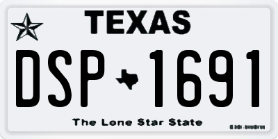 TX license plate DSP1691