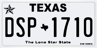 TX license plate DSP1710