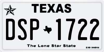 TX license plate DSP1722