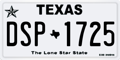 TX license plate DSP1725