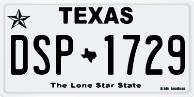 TX license plate DSP1729