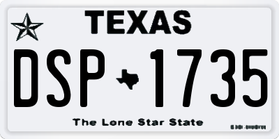 TX license plate DSP1735