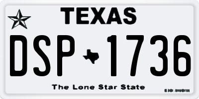 TX license plate DSP1736