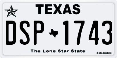 TX license plate DSP1743