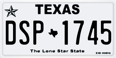 TX license plate DSP1745