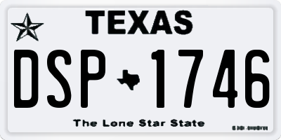 TX license plate DSP1746