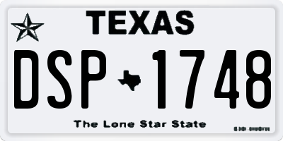 TX license plate DSP1748
