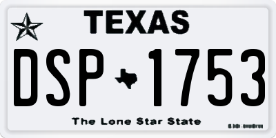 TX license plate DSP1753