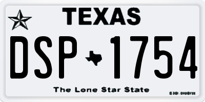 TX license plate DSP1754