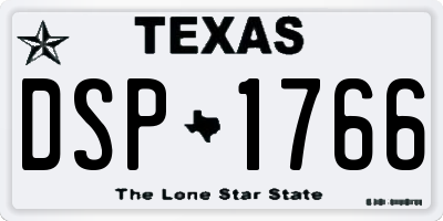 TX license plate DSP1766