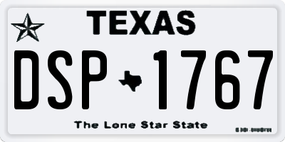 TX license plate DSP1767
