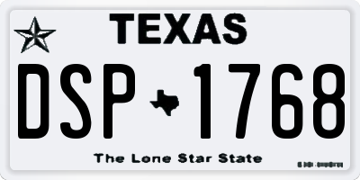 TX license plate DSP1768