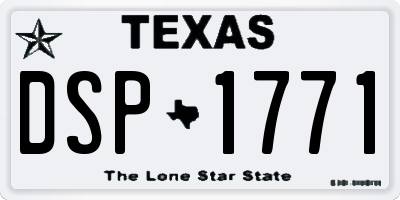 TX license plate DSP1771