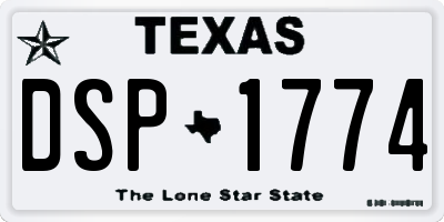 TX license plate DSP1774