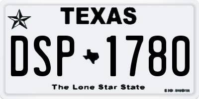 TX license plate DSP1780