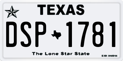 TX license plate DSP1781